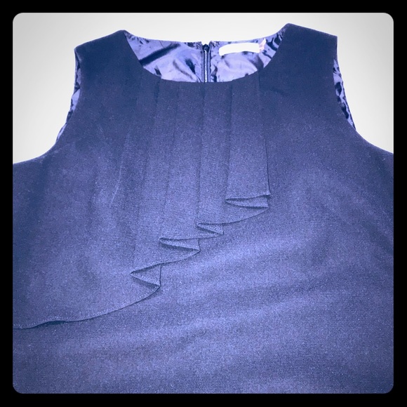 Calvin Klein Dresses & Skirts - Calvin Klein Black Sheath Dress Subtle Ruffle 6